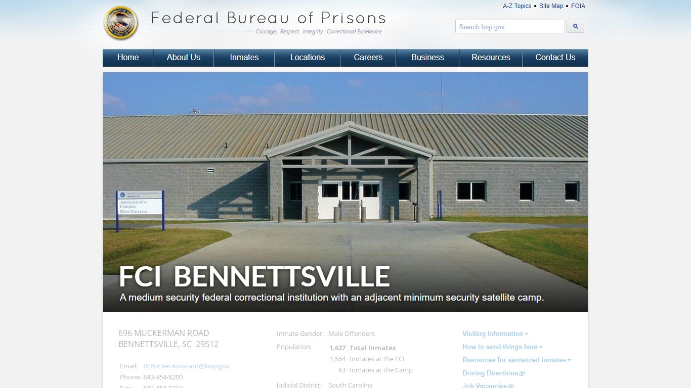 FCI Bennettsville - Federal Bureau of Prisons